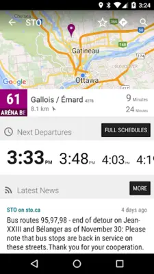 Gatineau STO Bus - MonTransit android App screenshot 1